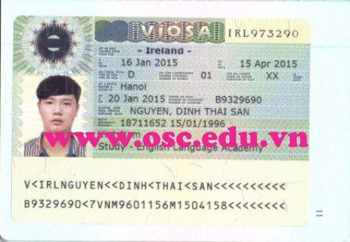 Chúc mừng bạ Nguyễn Đình Thái San đạt Visa du học Ireland trường English Language Academy Ireland (ELA)